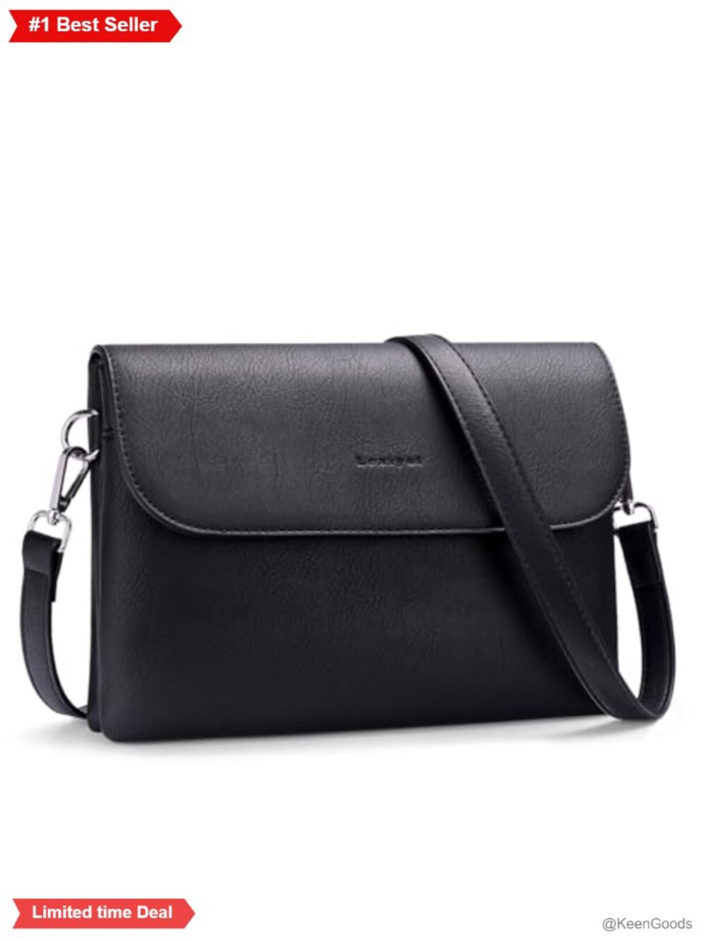 Vegan Leather RFID Crossbody Bag Multi Compartment 2 Detachable Straps